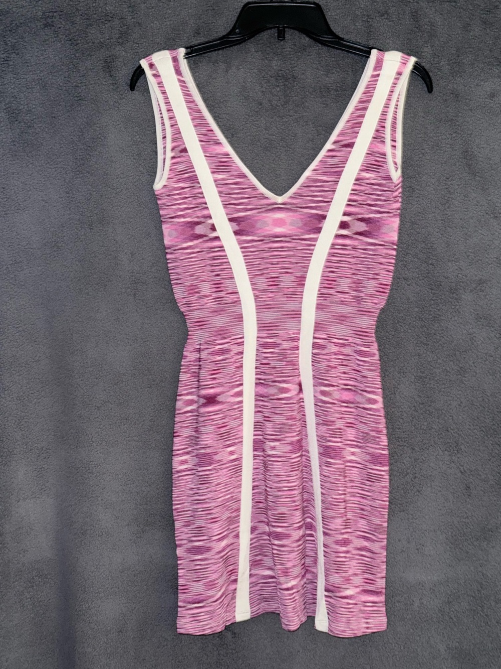 As By Df Sleeveless Pink Space-Dye Mini Dress with Cream Piping Size Small